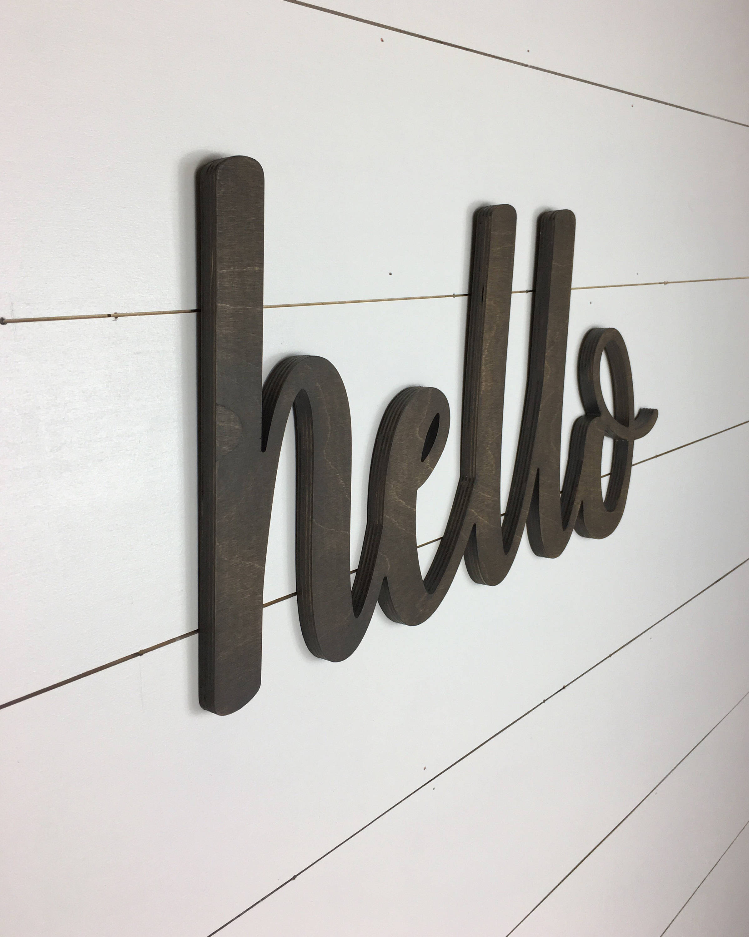 Hello Sign Hello Wooden Cutout Hello Word Cutout Gallery Etsy