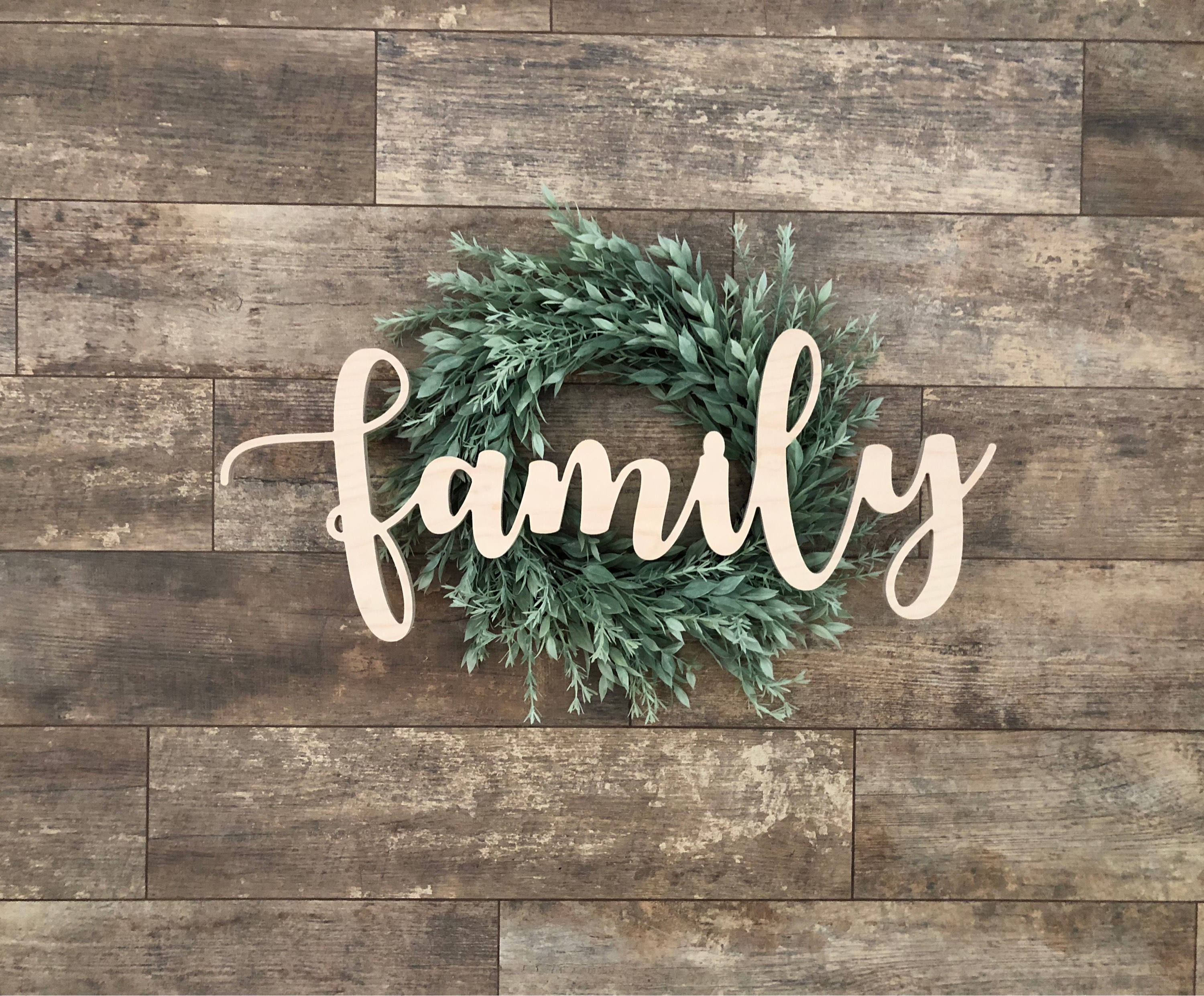 Family Cutout Family Sign Wooden Family Sign Family Wood Etsy