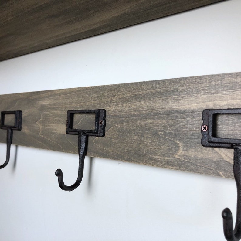 Shelf With Hooks Coat Rack Shelf Towel Hanger With Shelf Etsy