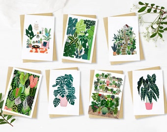 2/3/4/5 Multipack of Plant Painting Cards 5x7" recycled + eco friendly manufacturing