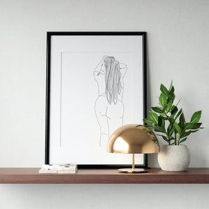 Fat Body Positive Line Art, Female Figure Art Print, Minimalist Wall Art, Printable Wall Art, DIGITAL DOWNLOAD, Line Drawing