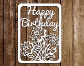 Papercut card, Birthday template,Paper Cutting Template, PDF, SVG cutting file, DIY birthday card, pt-010