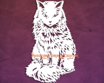 cat paper cutting template cat papercut cat cut out cat etsy