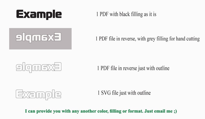 Pode incluir: Um arquivo de design digital mostrando quatro vers&otilde;es diferentes do texto "Example" e "9lqm6x3". A primeira vers&atilde;o &eacute; texto preenchido com preto, a segunda &eacute; texto preenchido com cinza, a terceira &eacute; texto de contorno branco e a quarta &eacute; texto de contorno branco com fundo cinza.