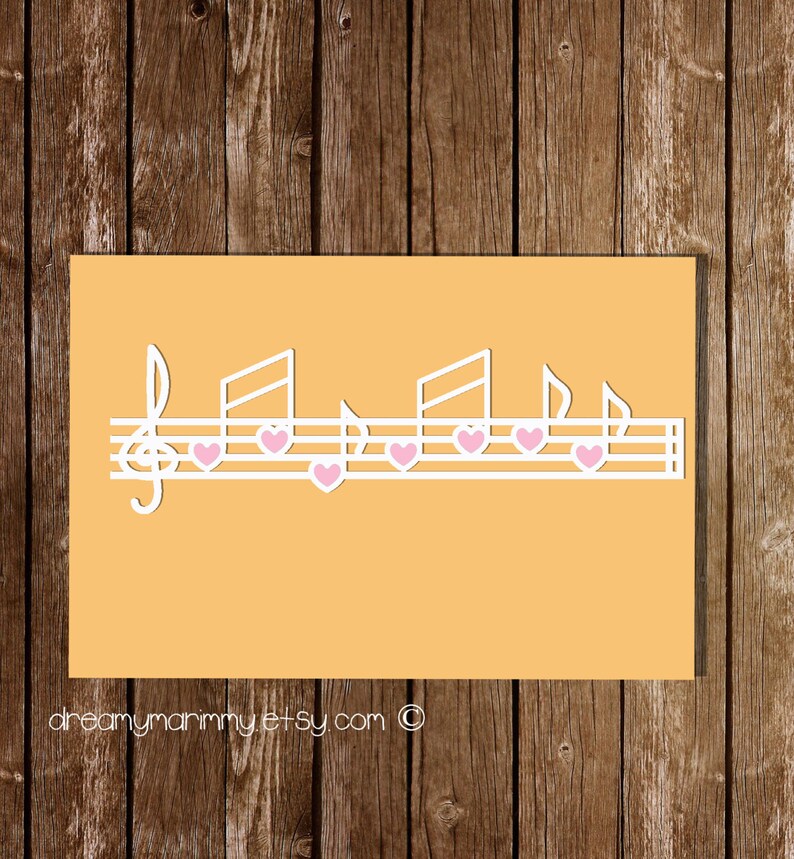 Download Notes SVG Cutting Files PDF Paper Cutting Template Love | Etsy