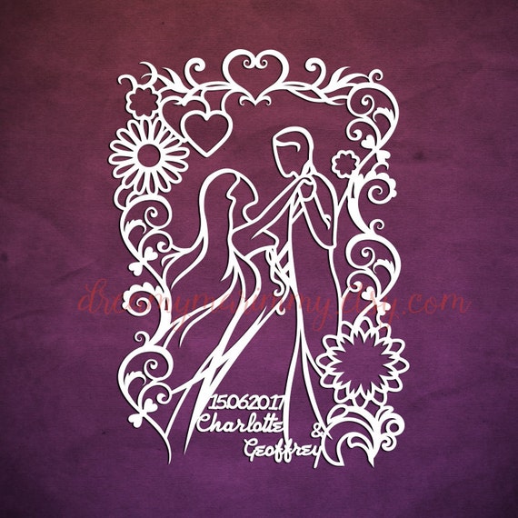 Download Wedding Anniversary Gift Papercutting Template Paper Etsy