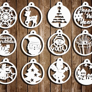 Christmas Papercut Templates, Set of 12, Christmas Decoration, PDF cutting file, Personal Use, PT-011