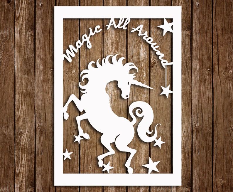 Download Pdf Svg Cutting Files Pt 048 Papercut Unicorn Template Commercial Use Personal Use Diy Decor Unicorn Yellowimages Mockups
