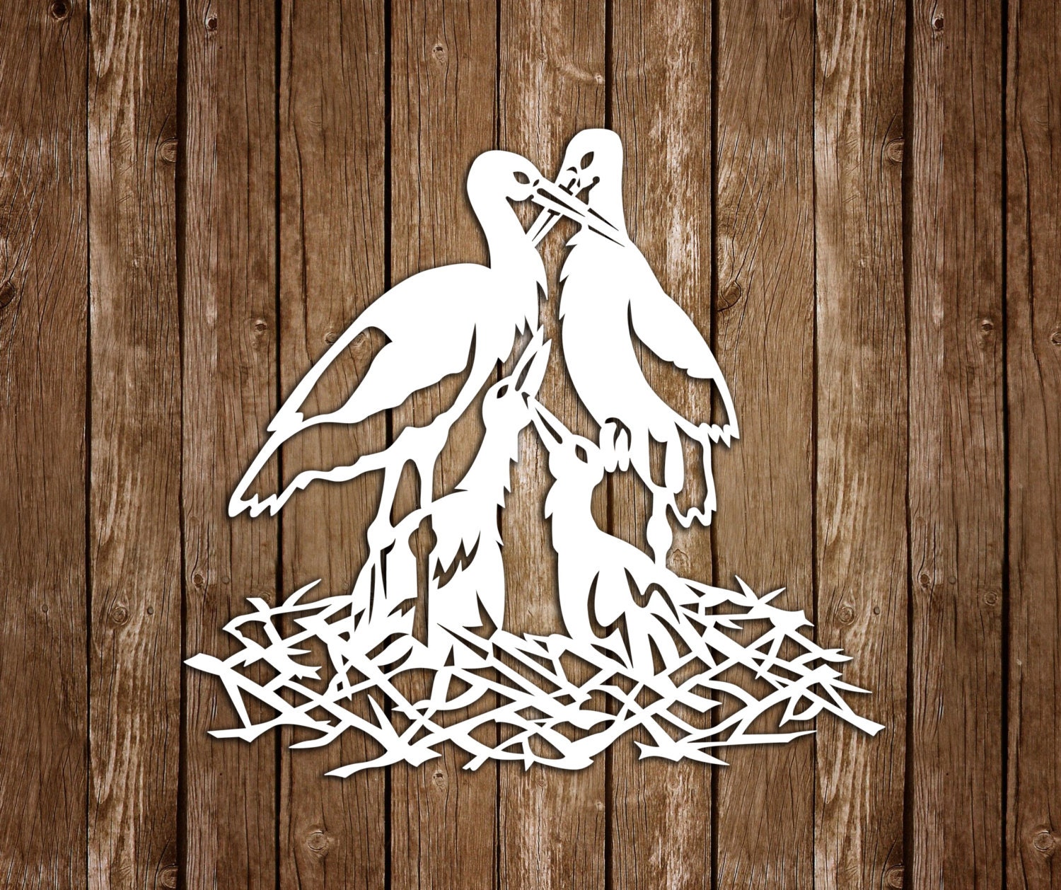 Download Stork Paper Cutting Template SVG Birds PDF papercut | Etsy