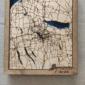 Layered wooden Syracuse New York Map-Personalized, Mothers day, fathers day, wedding gift, gift, Christmas, housewarming, birthday, wall dec
