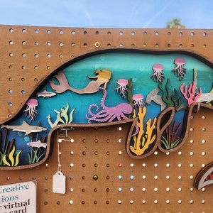 Layered Wood Manatee wall décor-Personalized, Mothers day, fathers day, wedding gift, gift, Christmas, bar, housewarming, birthday, beach