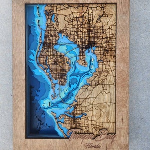 Große Karte von Tampa Bay und Umgebung. Wandkunst für Zuhause, Geschenke, Landkarte, Vatertag, Muttertag, Geburtstag, Weihnachten, Büro