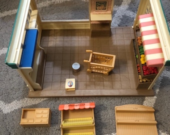 Sylvanian Family/ Calico Critters Epoch Japan Supermarket Playset 2000's Incomplete