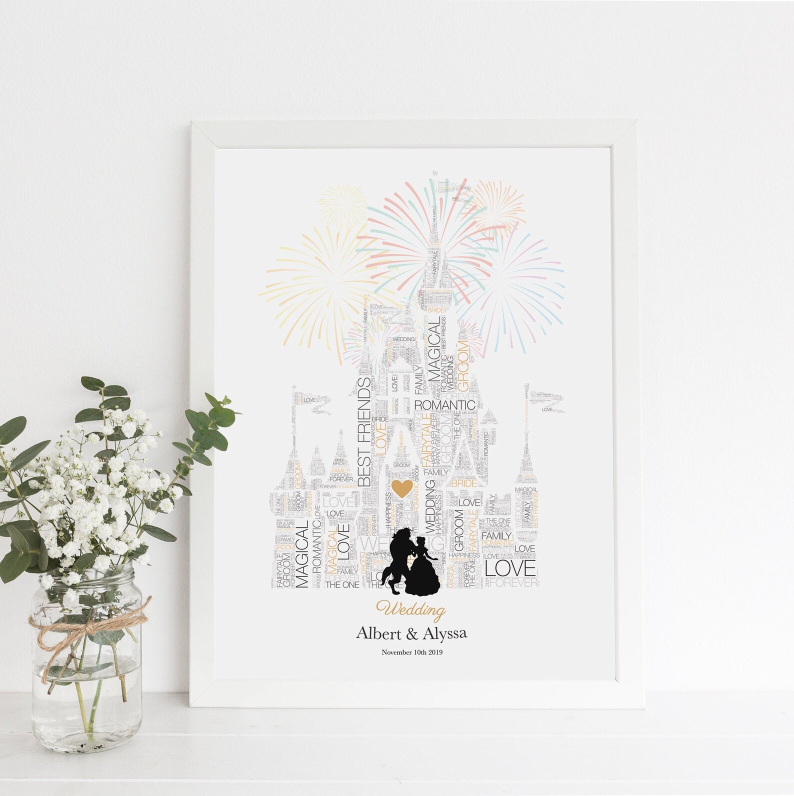 Personalised Disney Wedding Gift Fairytale Wedding First Etsy UK