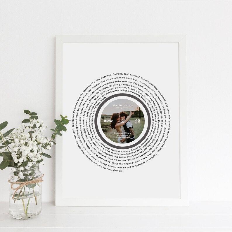 Wedding Song Lyrics Print Song Lyric Wall Art First Wedding Anniversary Gift Paper Anniversary First Dance Lyrics Husband Gift