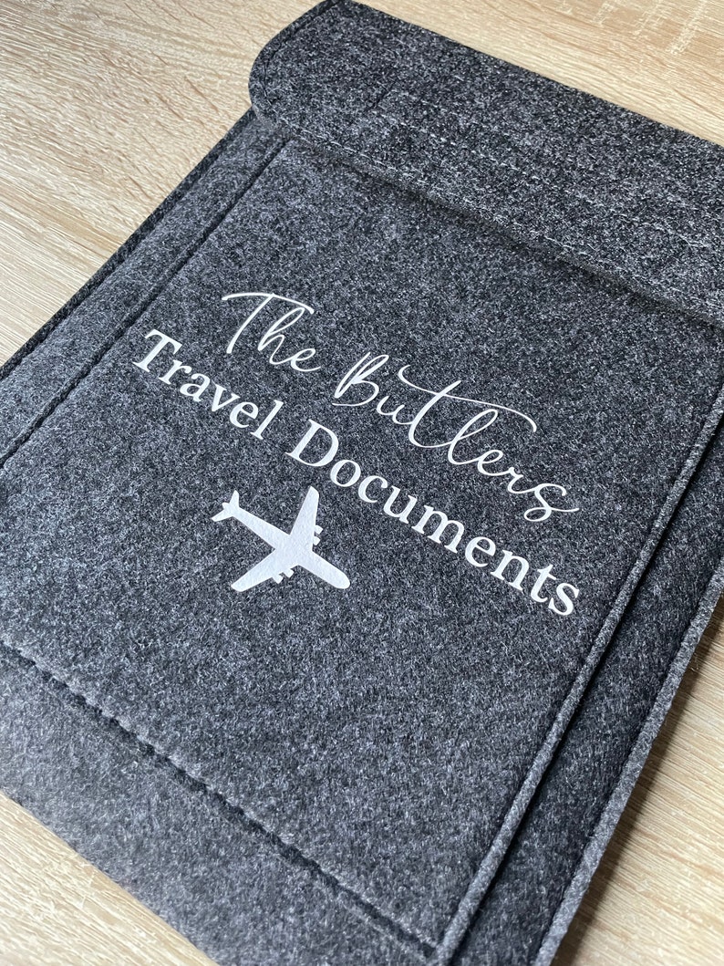 Personalised travel wallet, Personalised Travel Document holder, 100% Recycled Felt, Personalised Passport Holder, Family passport holder 