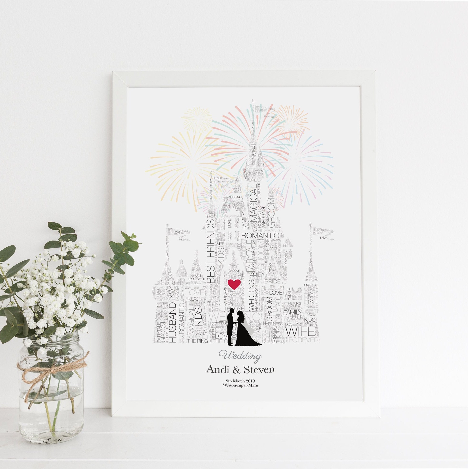 Personalized Wedding Gift, Famous Disney Quotes Poster, Mickey and Minnie  Gift, Disney Wedding, Gift for Couple 