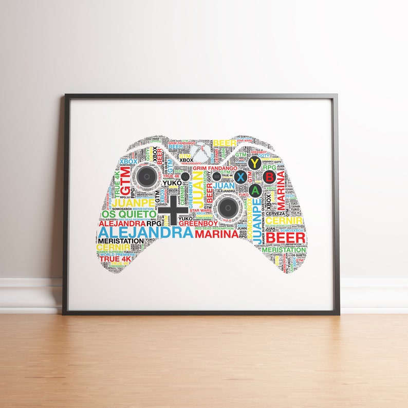 personalised xbox controller print gaming birthday gifts