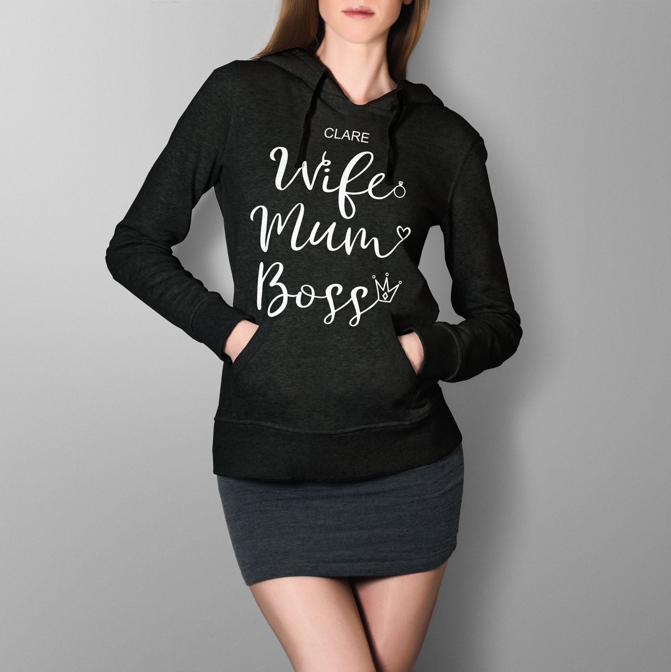 Personalised Hoodie With Sayings Hoodies For Women Wife Mum Etsy