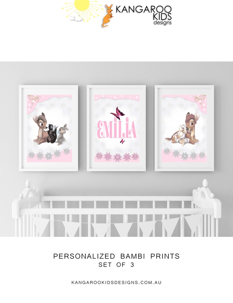 Bambi Nursery Disney Prints Personalized Girls Prints Girls Etsy