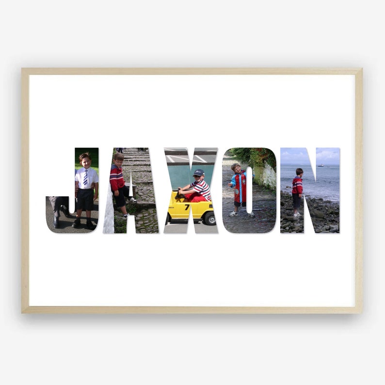 Personalised Photo Collage Name Print Collage Print Custom Etsy