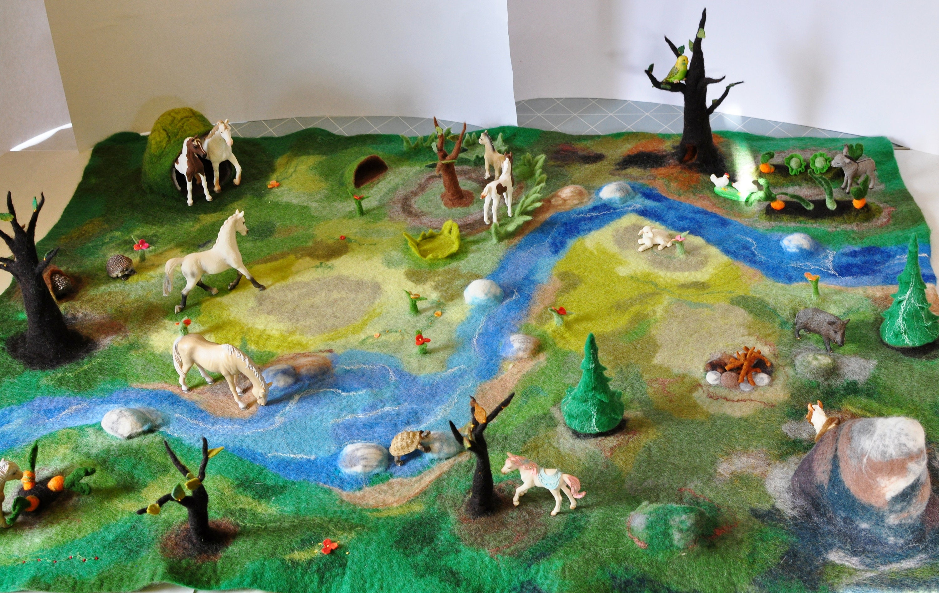 Extra large Waldorf, Montessori and nature inspired activity play rug