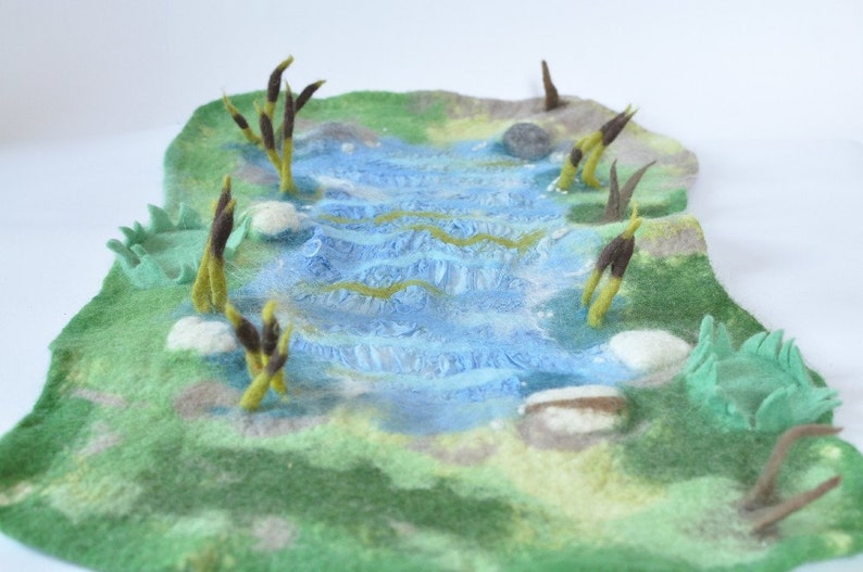 Felt Felted Pond Lake Reed Playscape Playmat Play Mat Waldorf Etsy