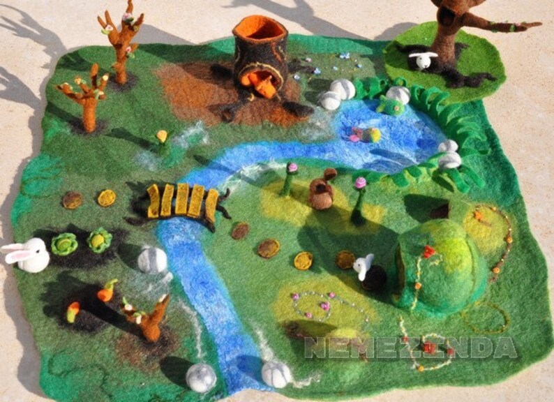 Felt Waldorf Playmat Playscape Wet Felted Steiner Play Mat Etsy Australia