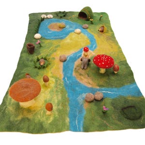 Large felt play mat with 3D mushrooms | nature, Waldorf, Montessori inspired playscape
