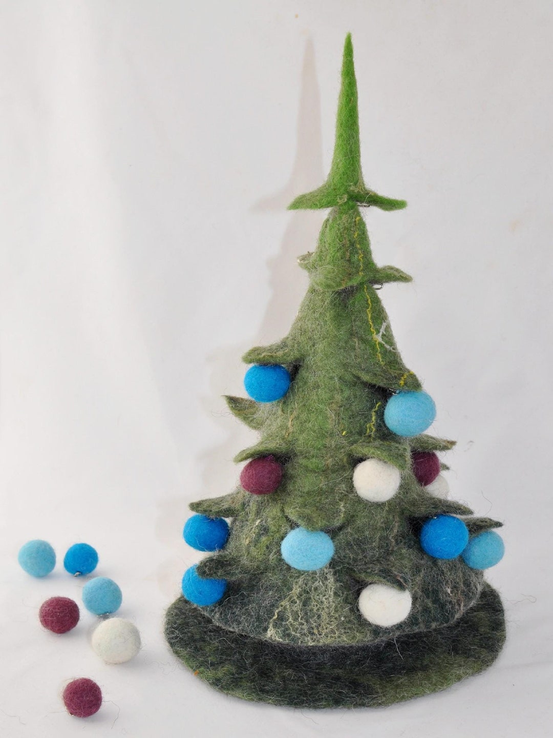 Handmade Hand Felted Wool Multicolor Tree Advent Calendar Arcadia Home main image 1