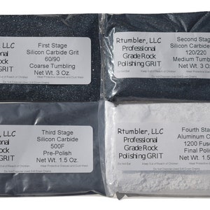 Professional Rock Polishing / Tumbling Grit Kit For 3 lbs Tumblers