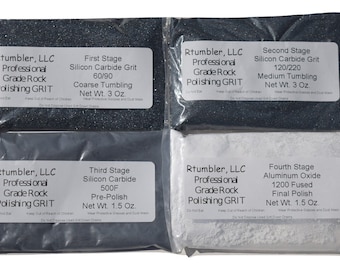 Professional Rock Polishing / Tumbling Grit Kit for 3 Lbs Tumblers 