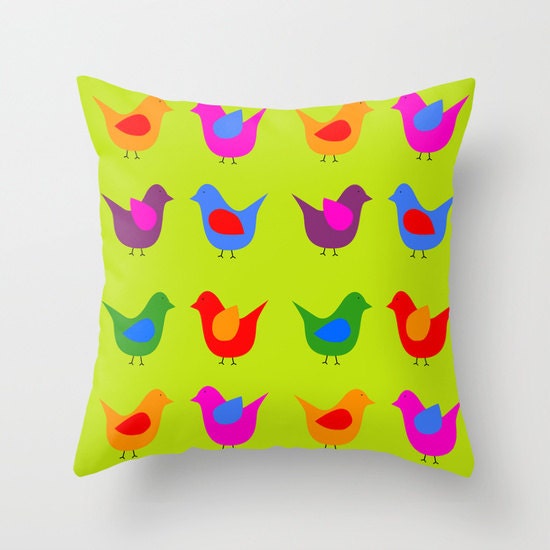 Dark Green Scandinavian Poppy Pillow.