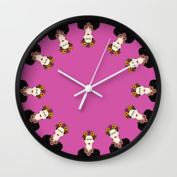 Pink wall clockPink kitchen clockCool office clockMexican Etsy