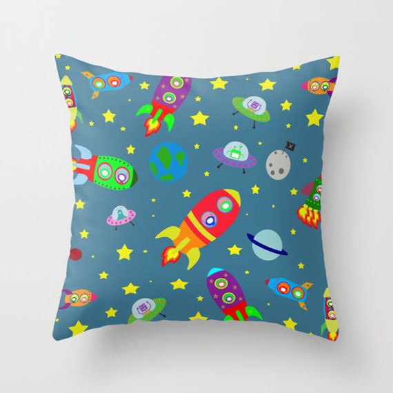 Space Rockets pillow cover Floor pillow Rocket pillow case | Etsy