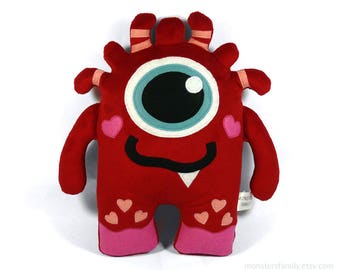 Valentine's Day Gift For Her Baby Kid Cute Monster Plush Toy Stuffed Animal Monster Heart Pillow Kawaii Birthday Baby Shower Toddler Gift