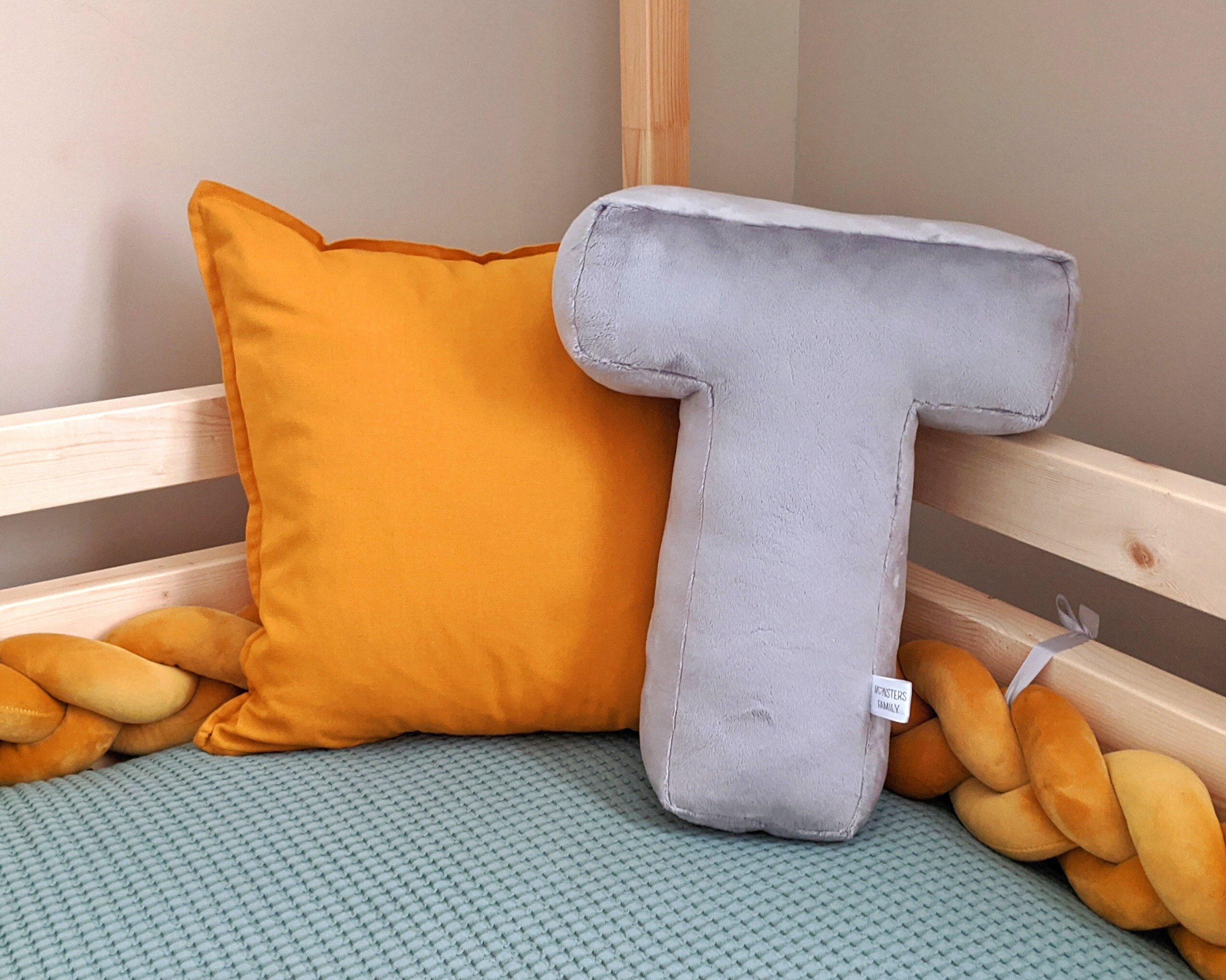Letter Shaped Name Pillow Alphabet Initial Letter Pillow Etsy