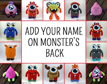 ADD-ON Your name, date of birth on Monsters Family plushie's back