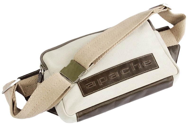 Canvas chest bag Travel chest bag Traveler small bag Men pocket belt Beige hip bag Beige bumbag Men gift GOLD HUNTER light canvas waist bag