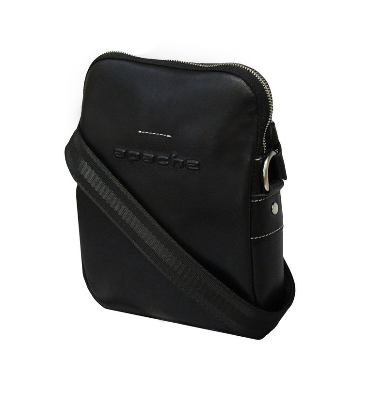 Small shoulder bag Black shoulder bag Men leather accessories Tiny zipper bag Tiny messenger bag Crossbody bag UTAH small black leather bag