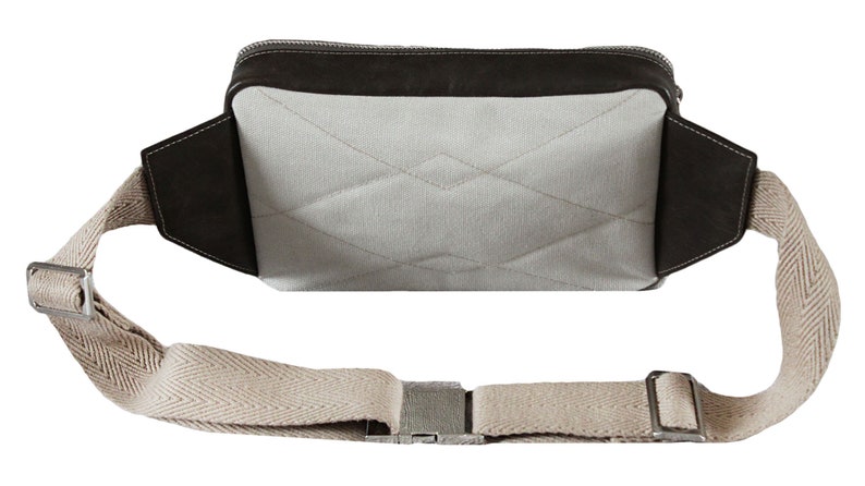 Canvas chest bag Travel chest bag Traveler small bag Men pocket belt Beige hip bag Beige bumbag Men gift GOLD HUNTER light canvas waist bag