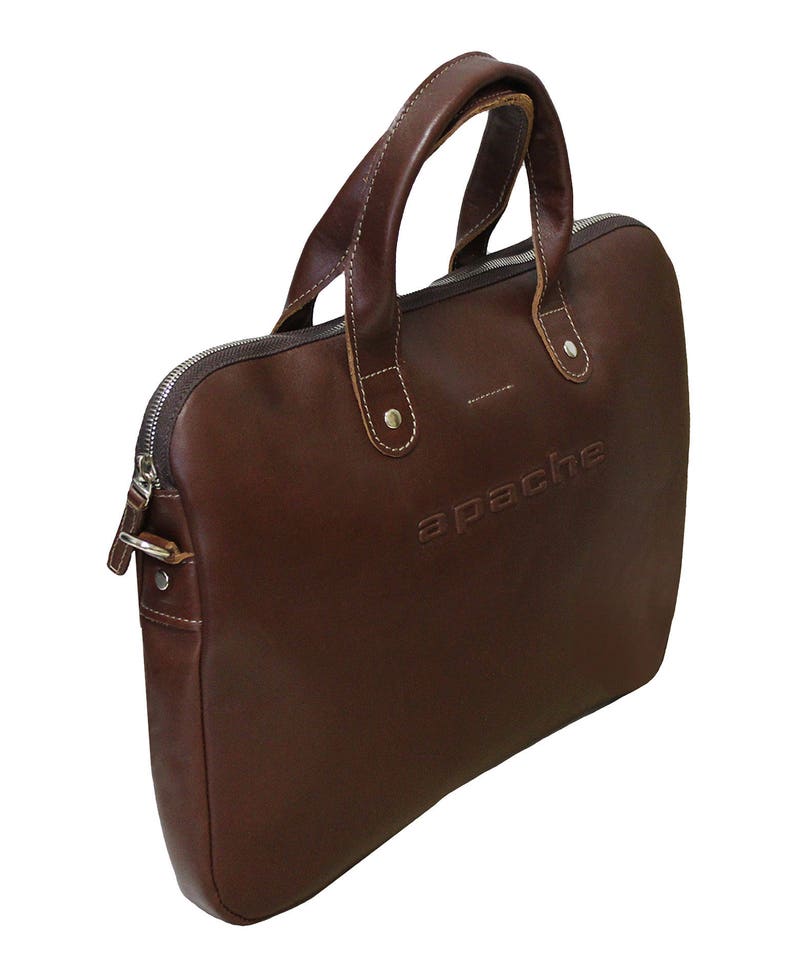 BENTON Brown Laptop Bag Brown Computer Bag Brown Leather Etsy