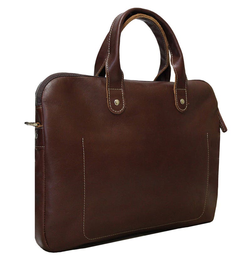 BENTON Brown Laptop Bag Brown Computer Bag Brown Leather Etsy