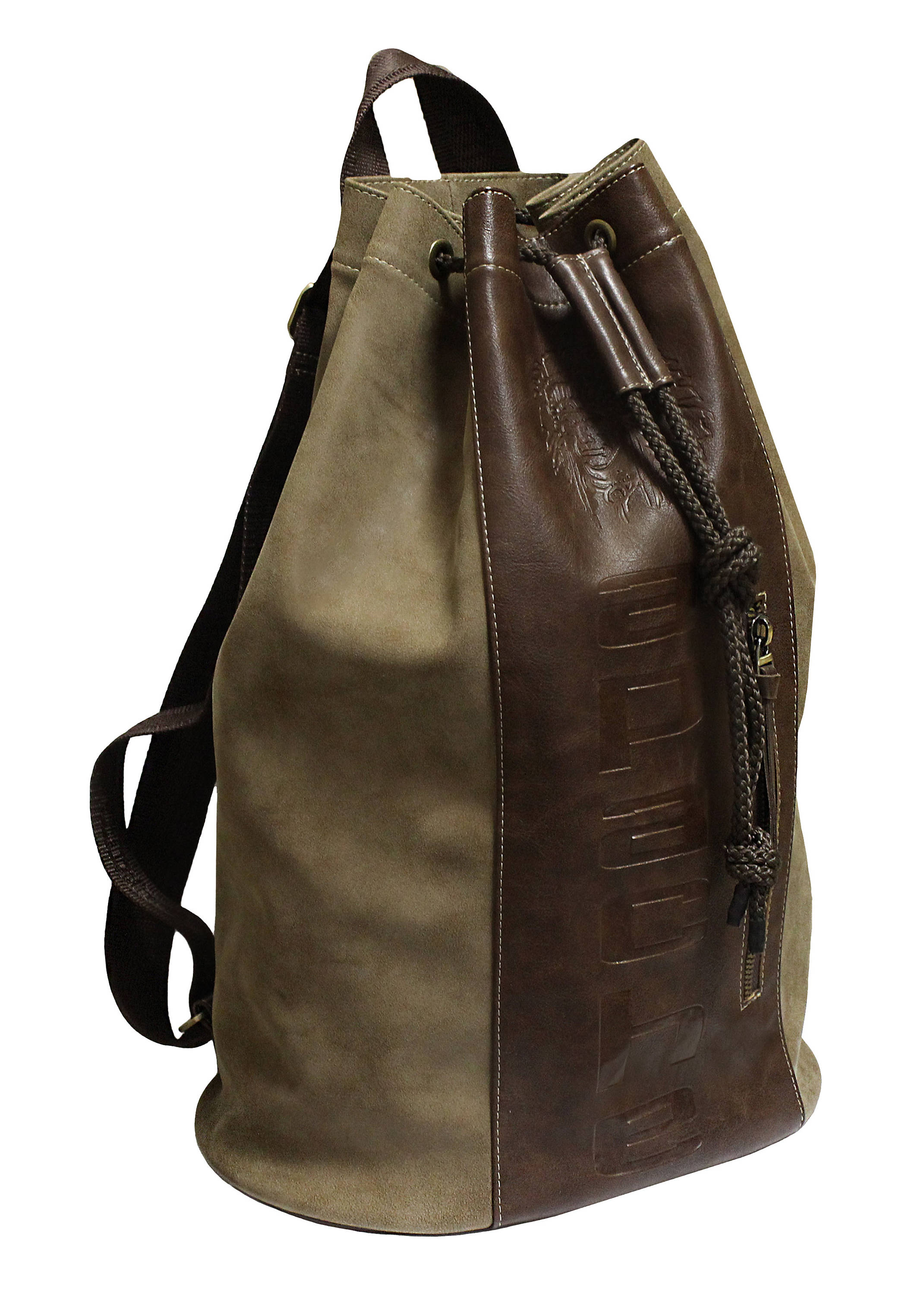 Brown string backpack PU leather bag PU leather backpack Etsy
