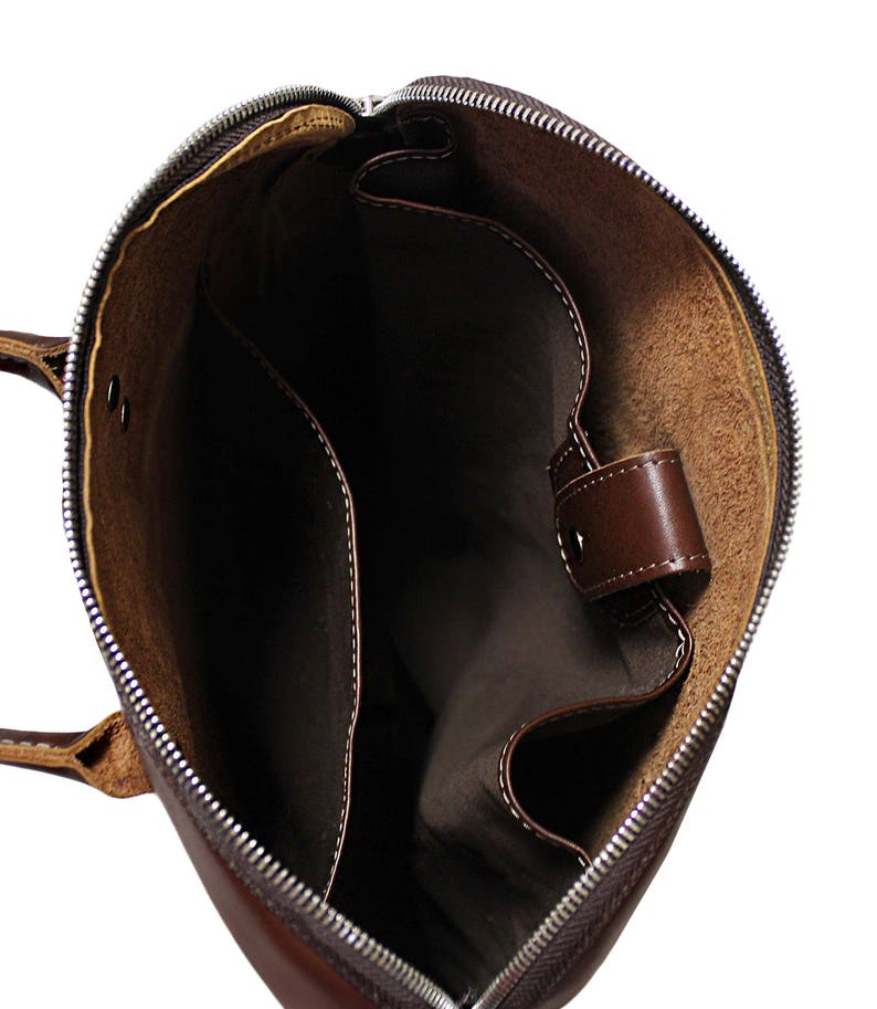 Slim laptop backpack GRANT brown bag Brown leather PC bag Brown leather laptop backpack Brown leather slip backpack Slip PC backpack