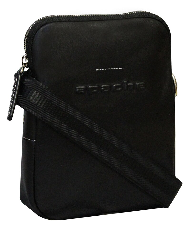 Small shoulder bag Black shoulder bag Men leather accessories Tiny zipper bag Tiny messenger bag Crossbody bag UTAH small black leather bag