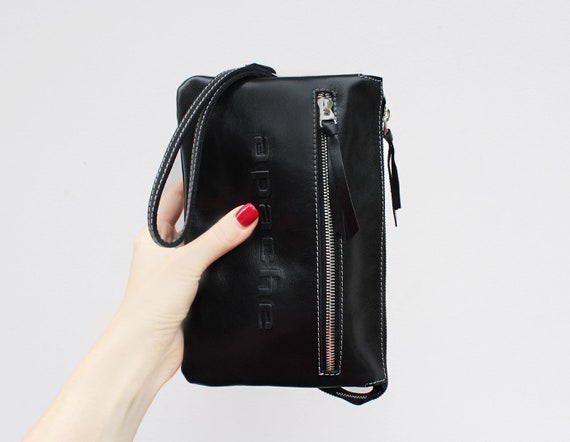 men's small leather clutch bag