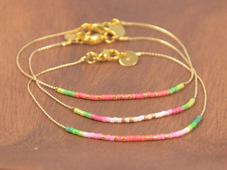 Handmade BRACELET MIYUKI Beads, Cocktail Collection, Gold and Miyuki Beads Bracelet image 6