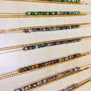 Bracelets Crystal SWAROVSKI, Perfect VALENTINE'S DAY Gift, Swarovski Crystals and Miyuki Beads, many colors : velvet, night blue, purple image 7