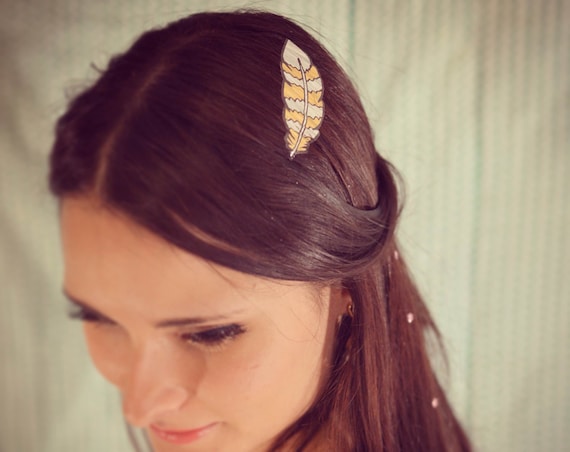 Tattoos Hairstyle Feather Gold Silver Hair Tattoos Birds Etsy